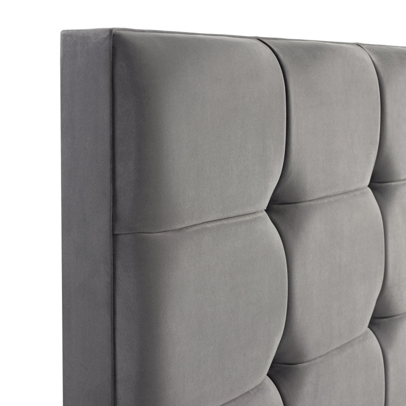 Darrell Upholstered Bed, King (5'), Plush Steel