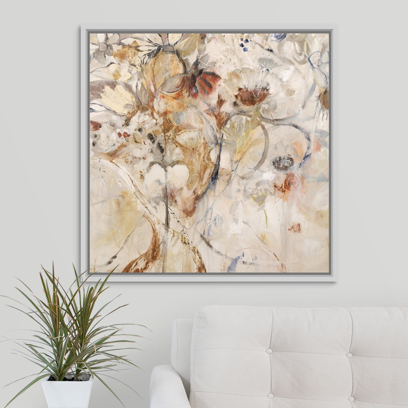 « epiphany », peinture sur toile, Cadre flottant blanc, H 31,7 po x l 31,7 po x P 1,75 po