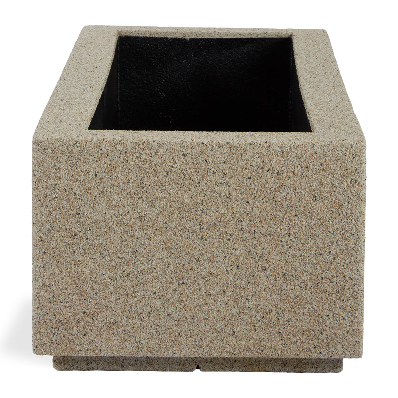 Milan Tall Polymer Box, 19" H x 43" W x 15" D, Sandstone Granite