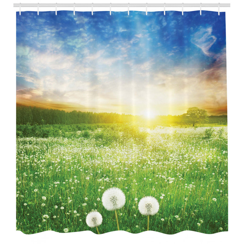 Rideau de douche à champ à fleur de printemps, H 75 po x l 69 po