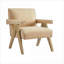 Fauteuil d'appoint pour le salon, fauteuil moderne en similicuir, conception minimaliste aérée avec protection de plancher-1373127544