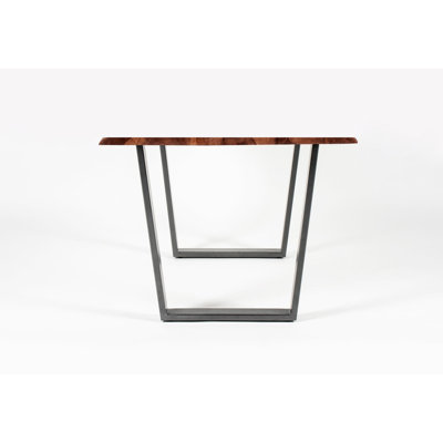 Solid Wood Top Metal Base Dining Table