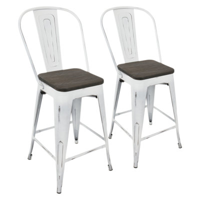 Tabouret de comptoir à dossier haut Oregon