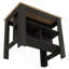 Îlot de cuisine, table de cuisine H 35 po, quatre pieds, trois tablettes de rangement ouvertes-1271784856