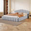 Tête de lit tapissier en velours pour grand lit-220330940