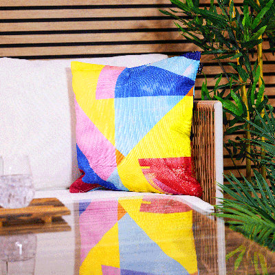 icon Indoor and Outdoor Abstract Waterproof Filled Cushion Blue