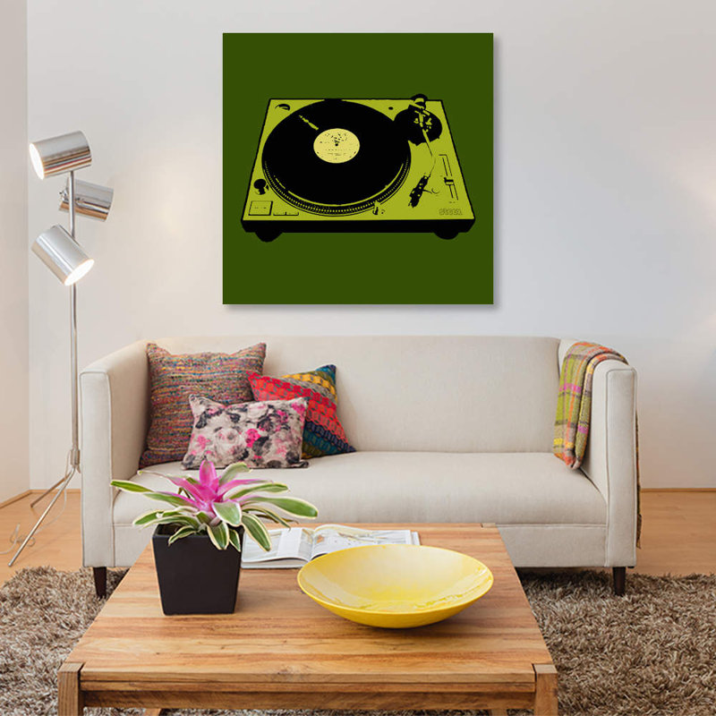 «Turntable Army Poster», impression sur toile, H 12 po x l 12 po x P 1,5 po, Toile tendue