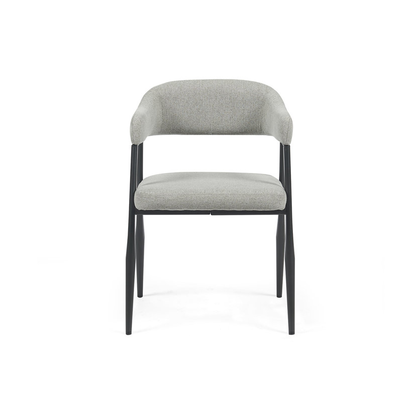 46.5cm H Velvet Upholstered Contoured Armchair, Grey