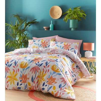 Ellent Polyester Floral Duvet Cover Set with Pillowcases