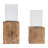 Natural Wood Solid Color Square Base Pillar Hurricane Candleholders-723364305