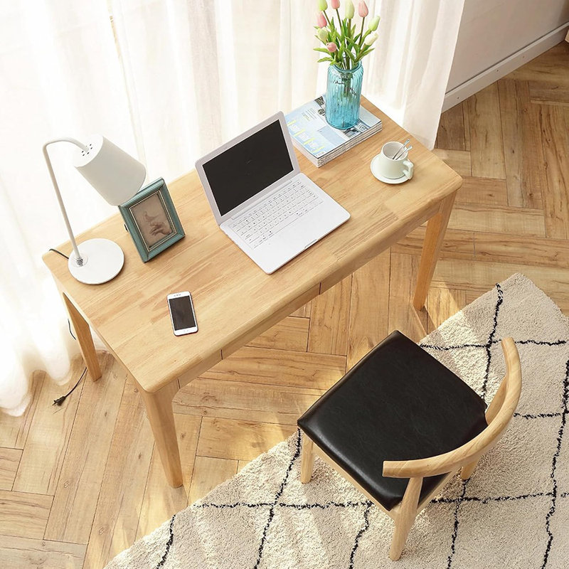 Bureau en bois avec tiroirs, petit bureau d'ordinateur pour les petits espaces, bureaux de bureau à domicile