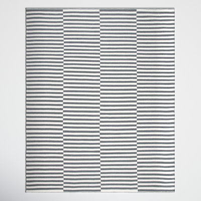 Ilona Ivory Gray Striped Cotton Rug