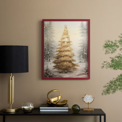 «Christmas Holiday Art», impression encadrée en bois massif