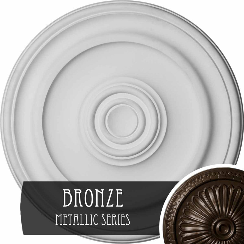 Médaillon de plafond traditionnel Endurathane Kepler, DO 19 3/4 po x P 1 1/2 po (pour auvents jusqu'à 4 1/2 po), finition bronze peinte à la main