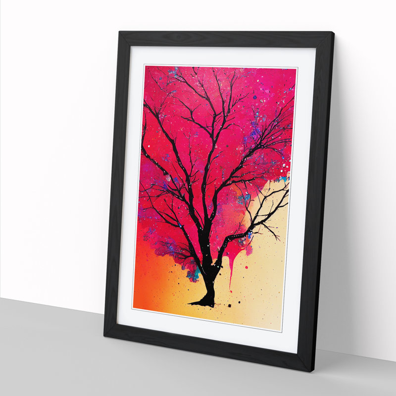 FRM-V0523-1874X Plum Tree Paint Splatter Vol.1 - Picture Frame Print