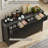 Stylish Water Ripple Sideboard Buffet – Small Space Storage, Soft-Close Hinges & Adjustable Shelves For Entryway Organizer, Kitchen Storage, Tv Stand,Affordable Luxury Furniture-582109706