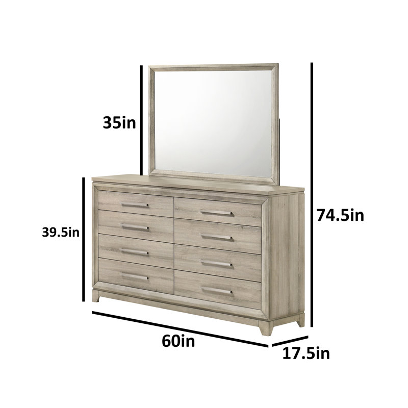 Commode 8 tiroirs avec miroir