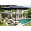 Parasol extérieur de 2,74 m x 1,83 m, toile résistante aux UV, manivelle et inclinaison, idéal pour la piscine et le jardin. Montage facile. Résistant à l'eau.-414606586
