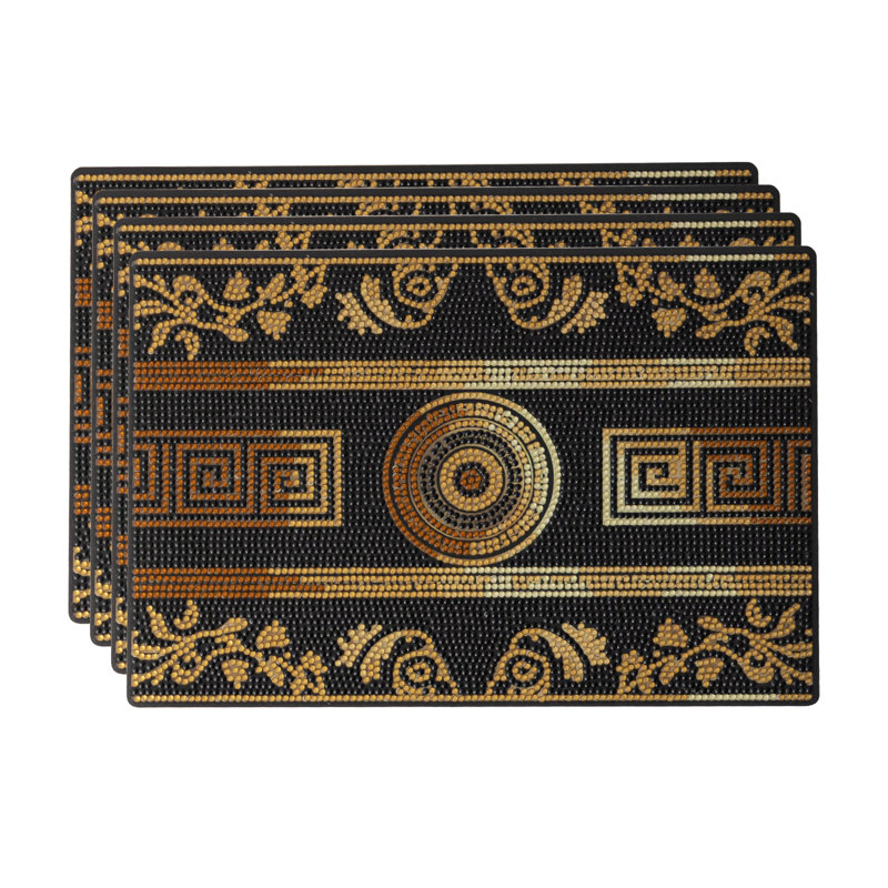 DIY Diamond Painting Placemats, Leather Material, 4 Pieces Set