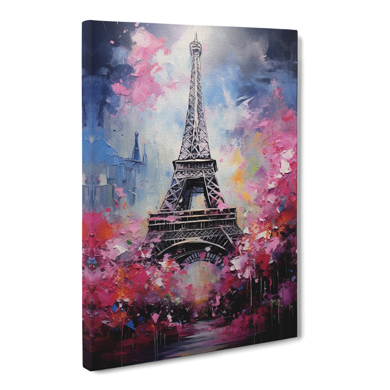 Eiffel Tower Contemporary - Wrapped Canvas Print, 60cm H x 40cm W x 3cm D