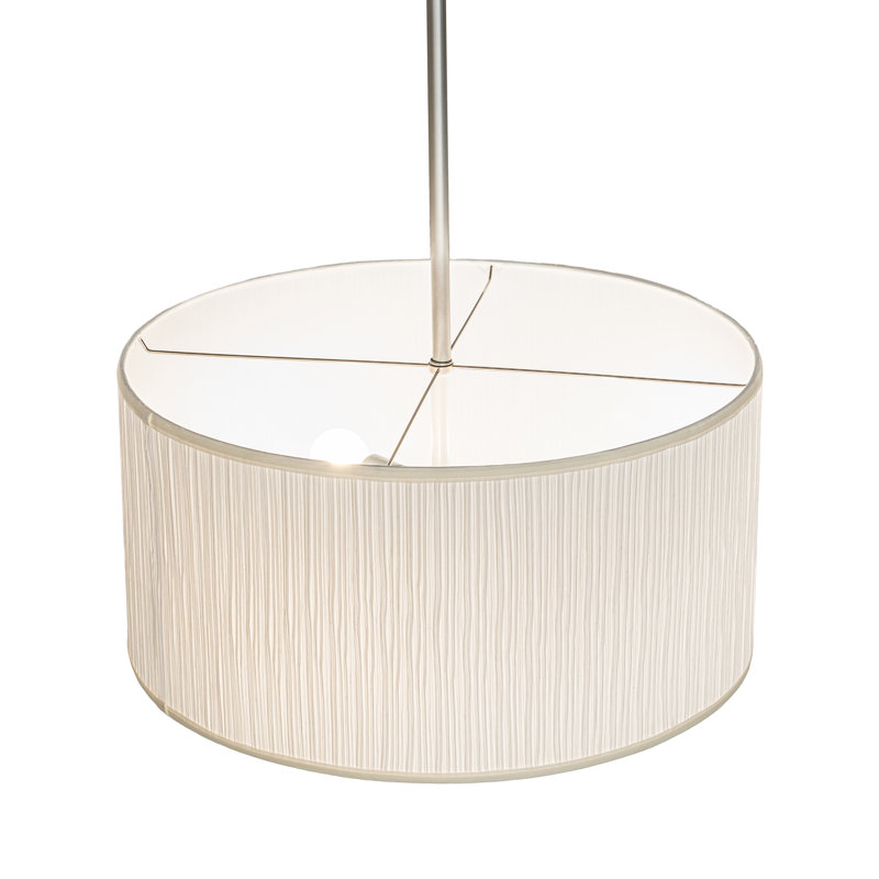 24" Wide Cilindro Mushroom Pleated Textrene Pendant