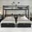 Full XL Over Twin & Twin Metal Triple Bunk Bed with Drawers, Built-in Shelves & USB Ports, Heavy-Duty Black Frame, Space-Saving Multi-Functional Design for Kids Teens Adults