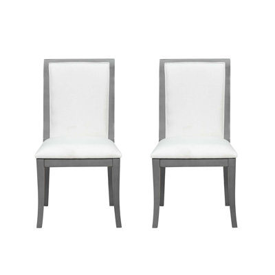 Ensemble de 2 chaises d'appoint traditionnelles rembourrées en bois massif