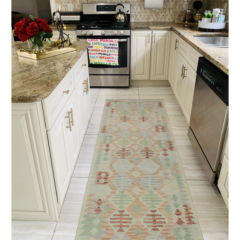 Sun Faded Flatweave Rosetta Rust Runner