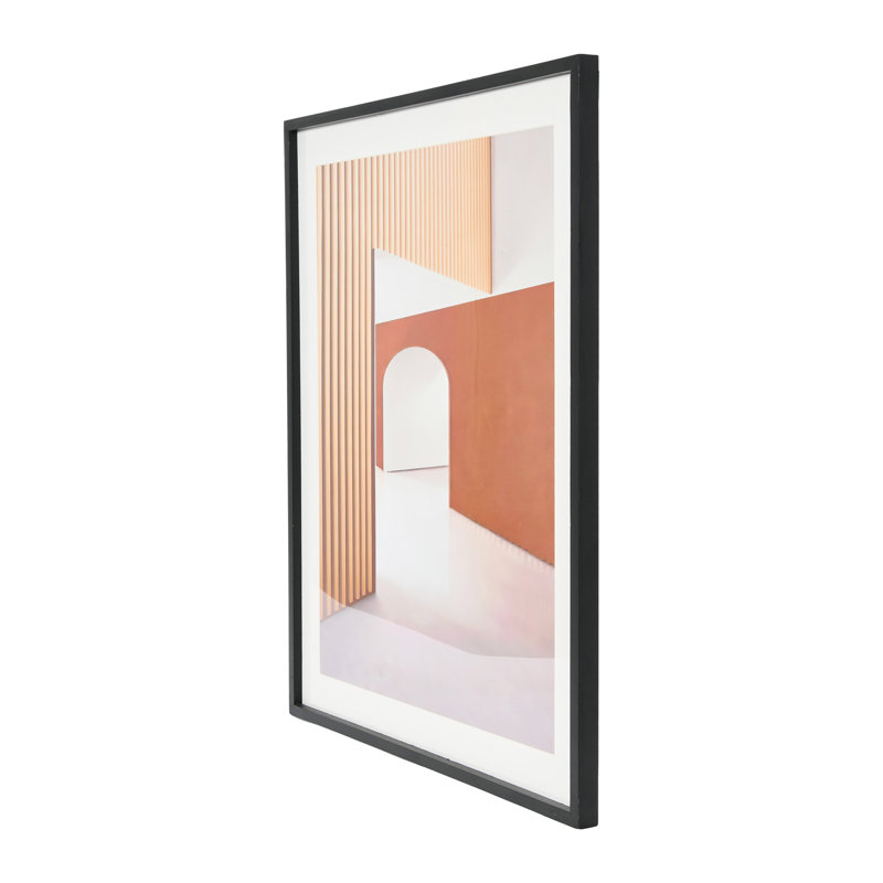 Photographie d'architecture en bois encadrée