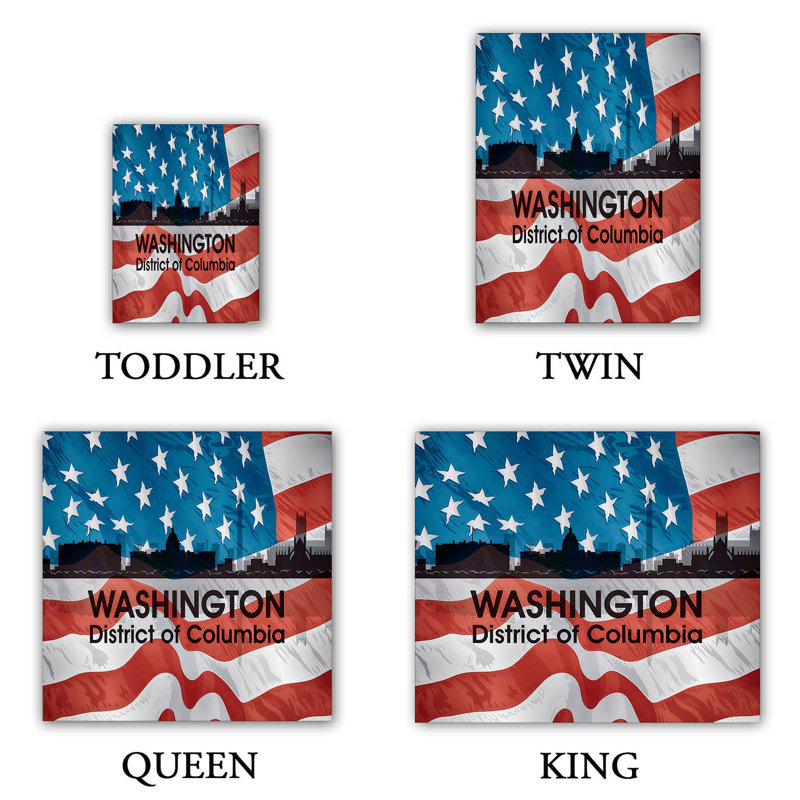 Ensemble de housse de couette city vi washington dc, 1 housse de couette grand + 2 taies standards