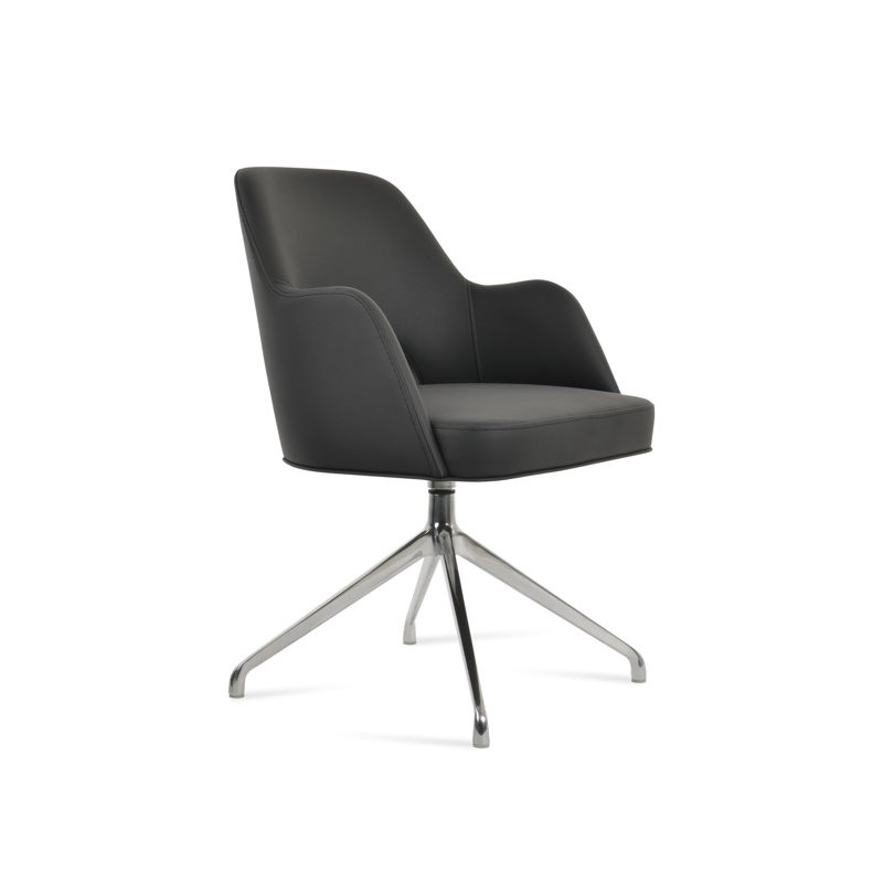 Fauteuil pivotant Marash Spider, Chrome chrome, Noir