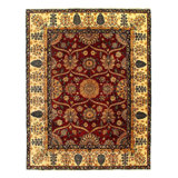 Hand Woven Cotton and Wool Oriental Area Rug