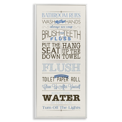Rules Blue And Black Print Bathroom