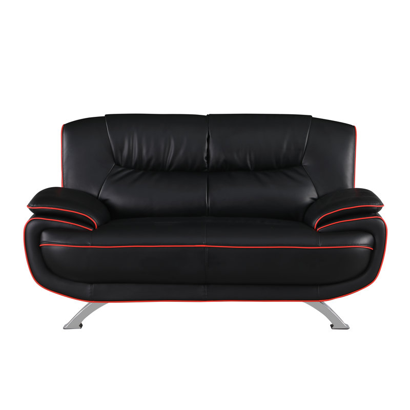 Causeuse en cuir Larrabee, Noir