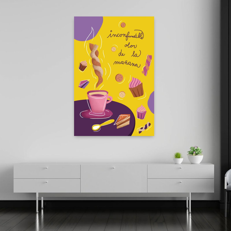 «Sweet Morning Coffee», art mural, H 60 po x l 40 po