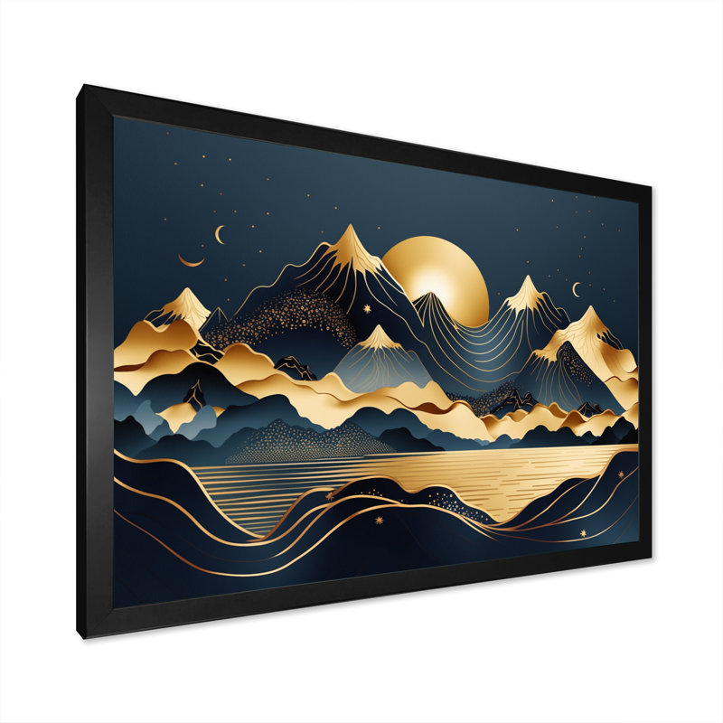Montagnes Nardelli Gold Minimalist II, Cadre simple noir, H 12 po x l 20 po x P 1 po