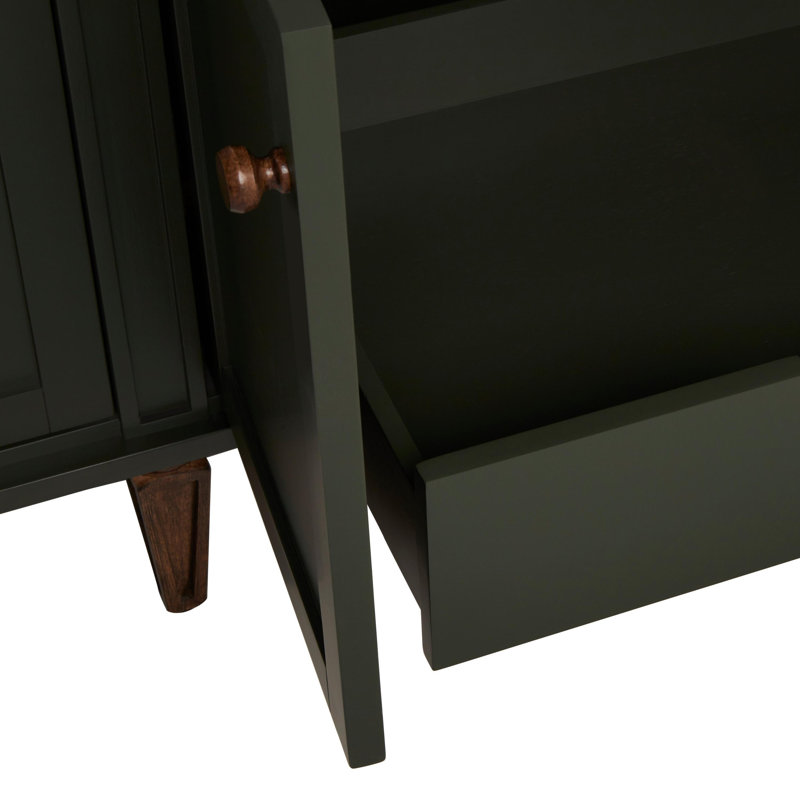 30" Dark Olive Green Mahogany Vanity with Carrara Marble Top