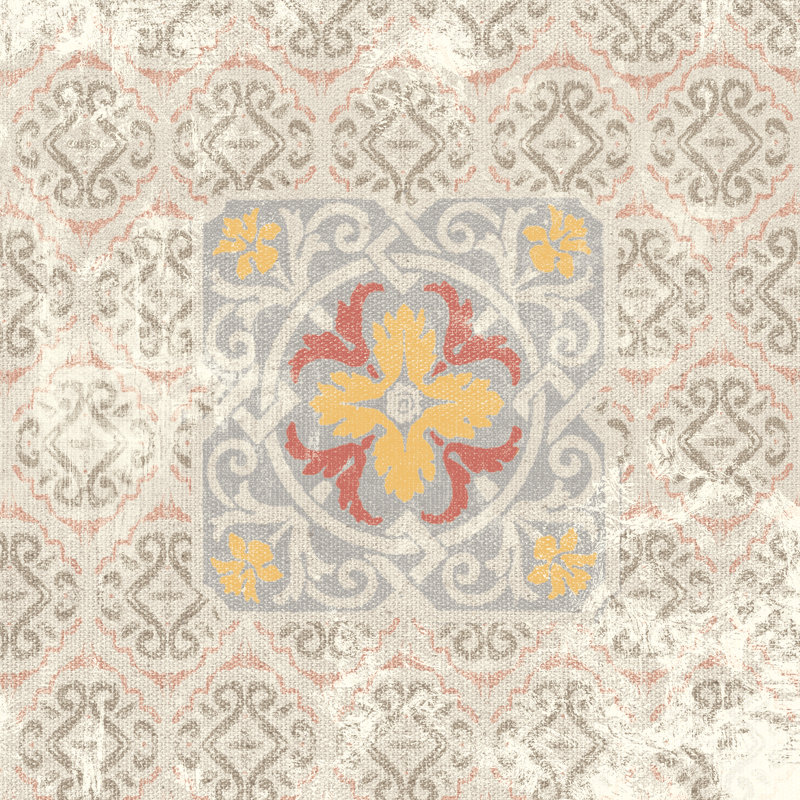 Square Medallion Mediterranean - Wrapped Canvas Print, 30cm H x 30cm W x 3.8cm D