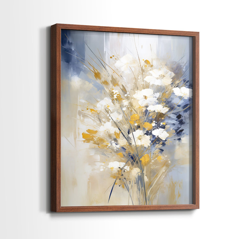 Série FLORAL CCLxxvii - reproduction encadrée de qualité supérieure - prête à être accrochée - aucun clou requis, Noyer