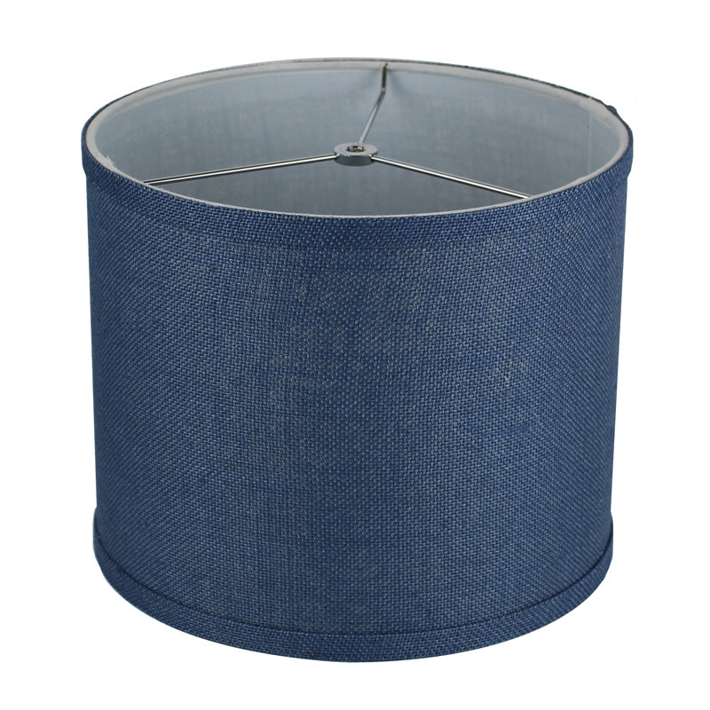 Abat-jour tambour en acrylique classique Ganya (araignée), Bleu denim, H 10 po x l 12 po x P 12 po