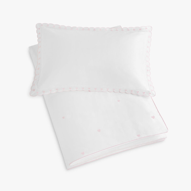 Couette brodée pour tout-petits, rose