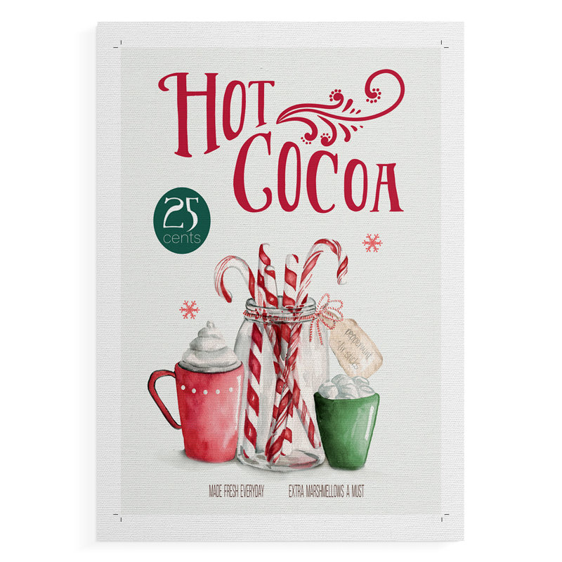 Hot Cocoa -Canvas Print Only - NOT FRAMED, 12" H x 8" W
