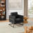 Top Grain Genuine Leather Accent Arm Chair-165495238