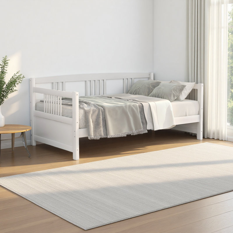 Modern Solid Wood Daybed, Multifunctional, Twin Size, White