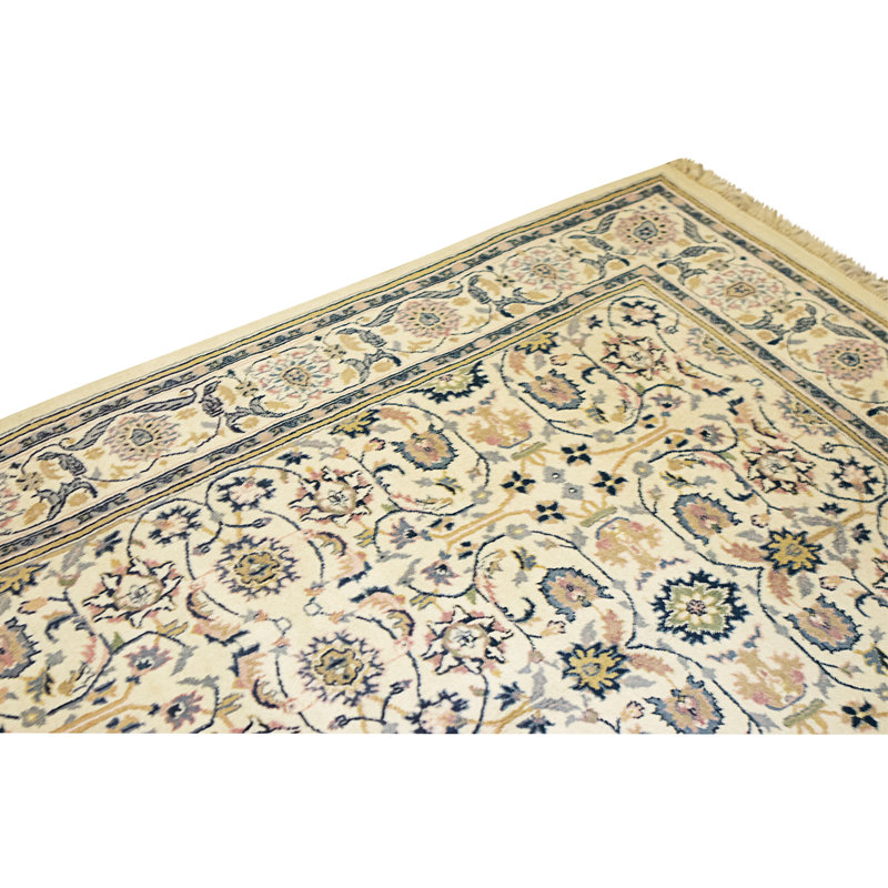 High-Quality Hand-Knotted Ivory Area Rug