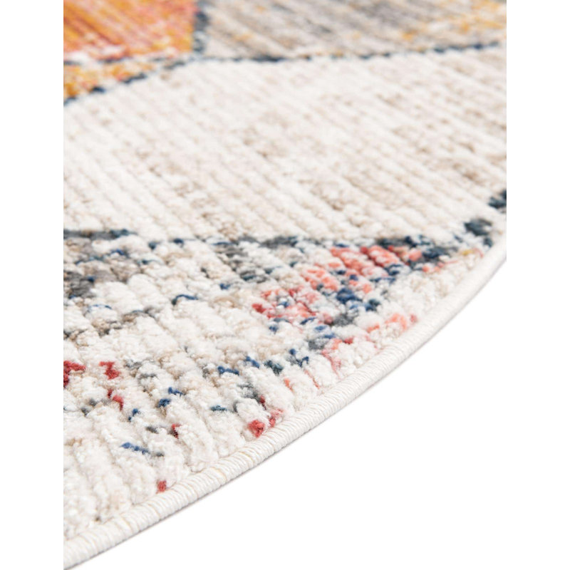Caparro Geometric Rug, Round 7'3" x 7'3"