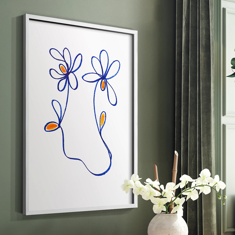Reproduction encadrée «Wobbler Blooms IV» - bois massif, Blanc, H 28 po x l 22 po