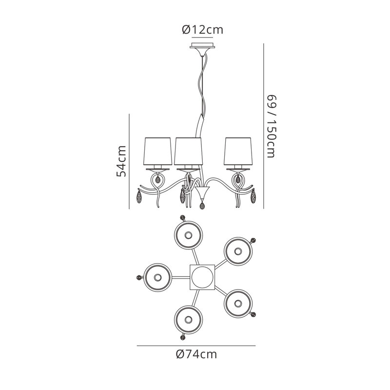 5 - Light Shaded Chandelier