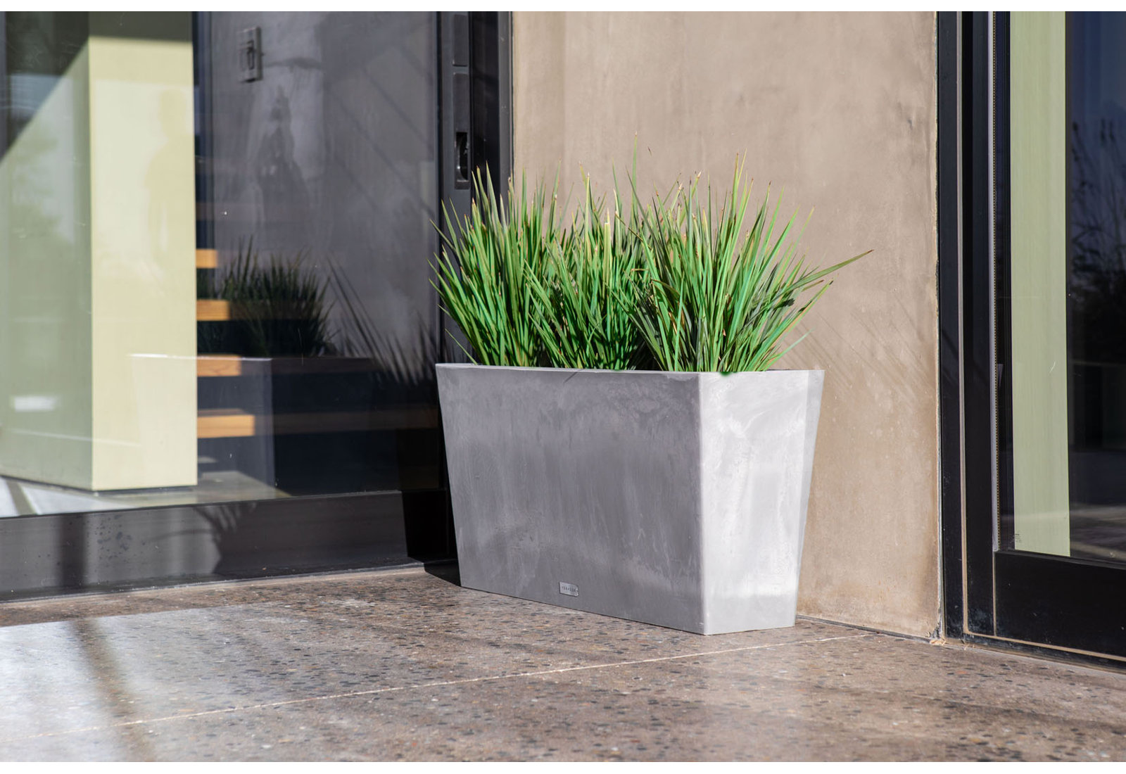 Veradek Pure Series Midori Planter, 15.25" H x 31" W x 10" D, Charcoal Gray, 1
