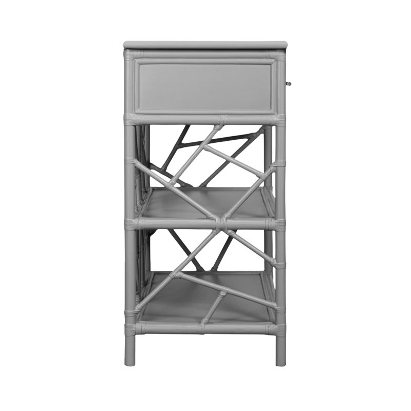 End Table with Storage, Light Gray